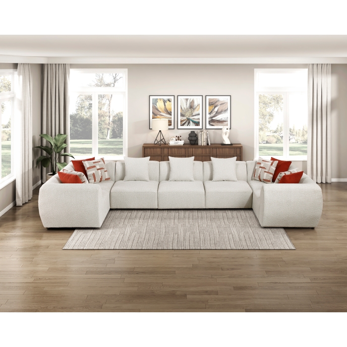 9669CN*74CR3AC Franz Beige 7-Piece Modular Sectional