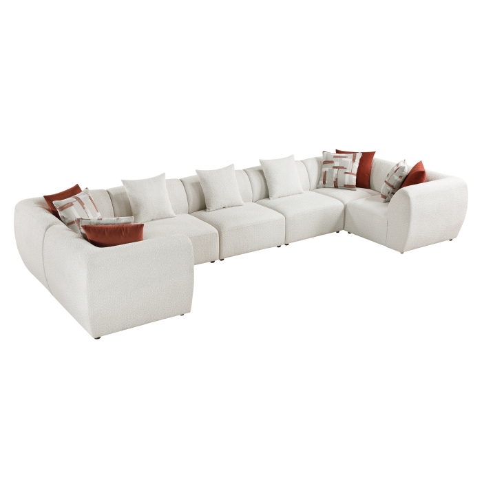 9669CN*74CR3AC Franz Beige 7-Piece Modular Sectional