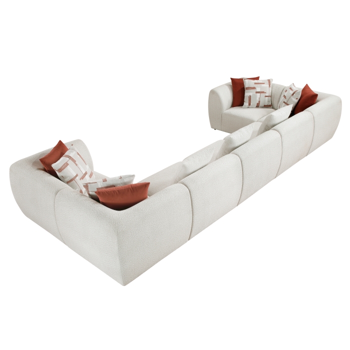 9669CN*74CR3AC Franz Beige 7-Piece Modular Sectional