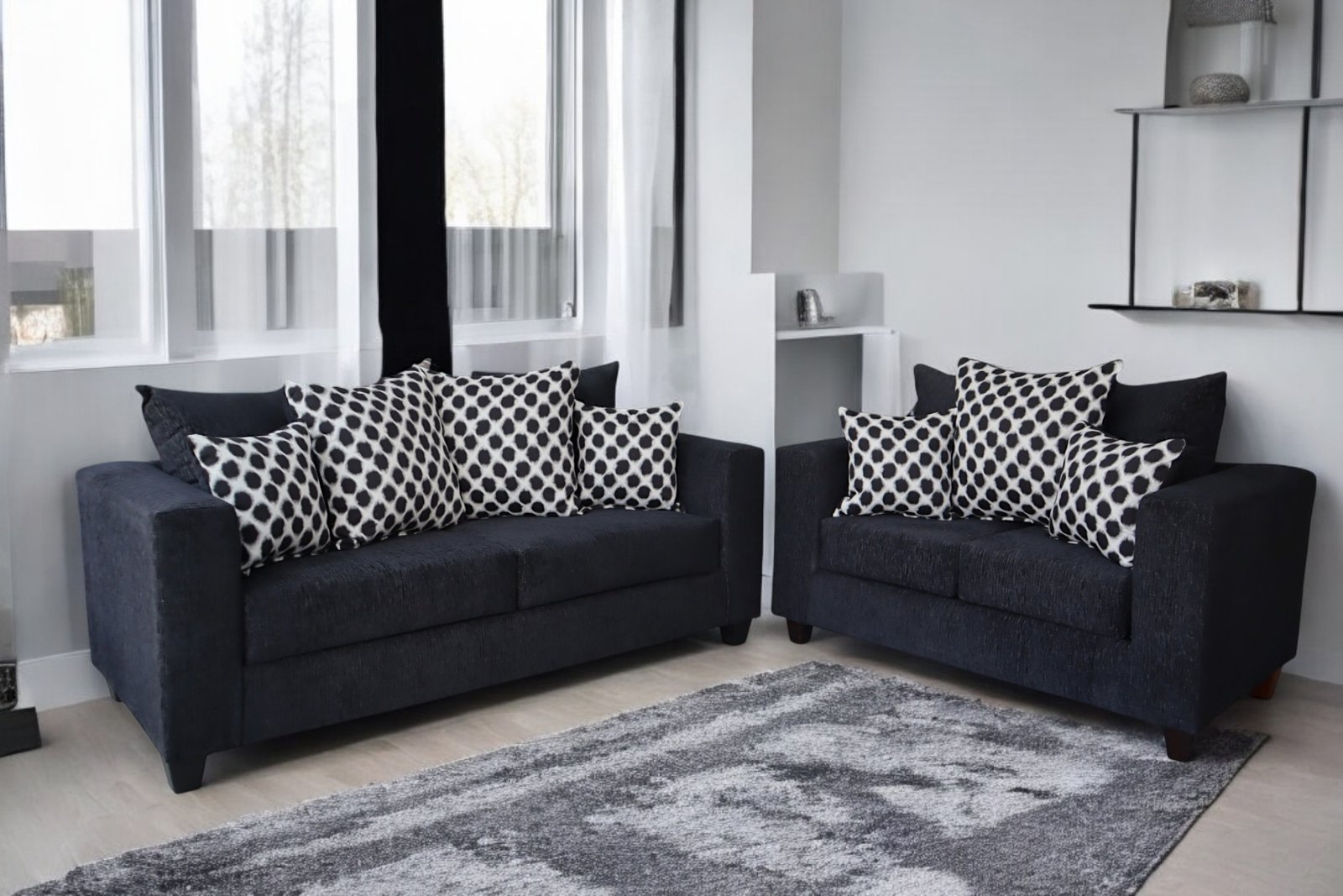 Black 300 Sofa & Loveseat