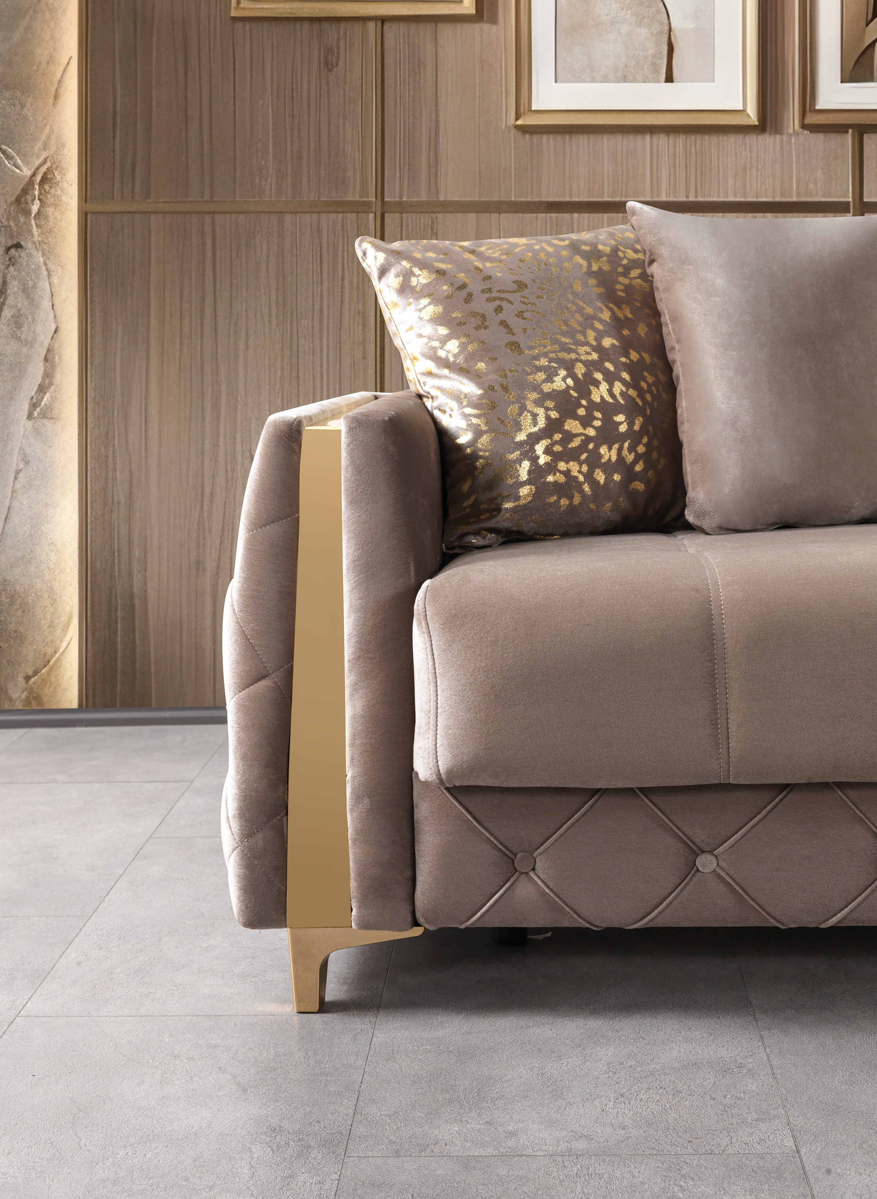 Florence Coffee Velvet Loveseat 64.5" - Image 3