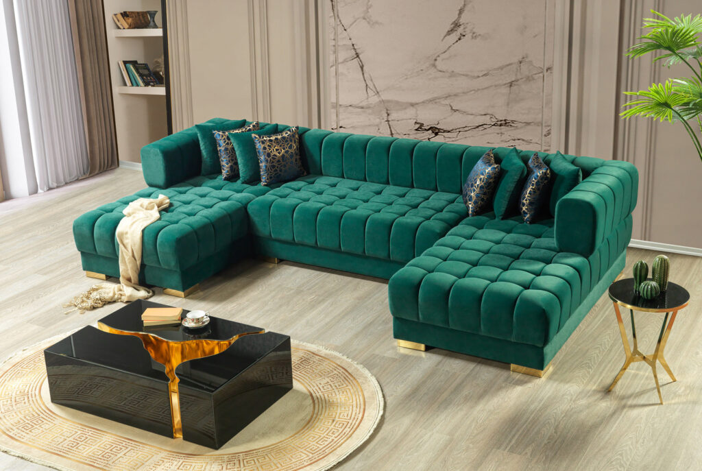 Ariana Green Velvet Sectional