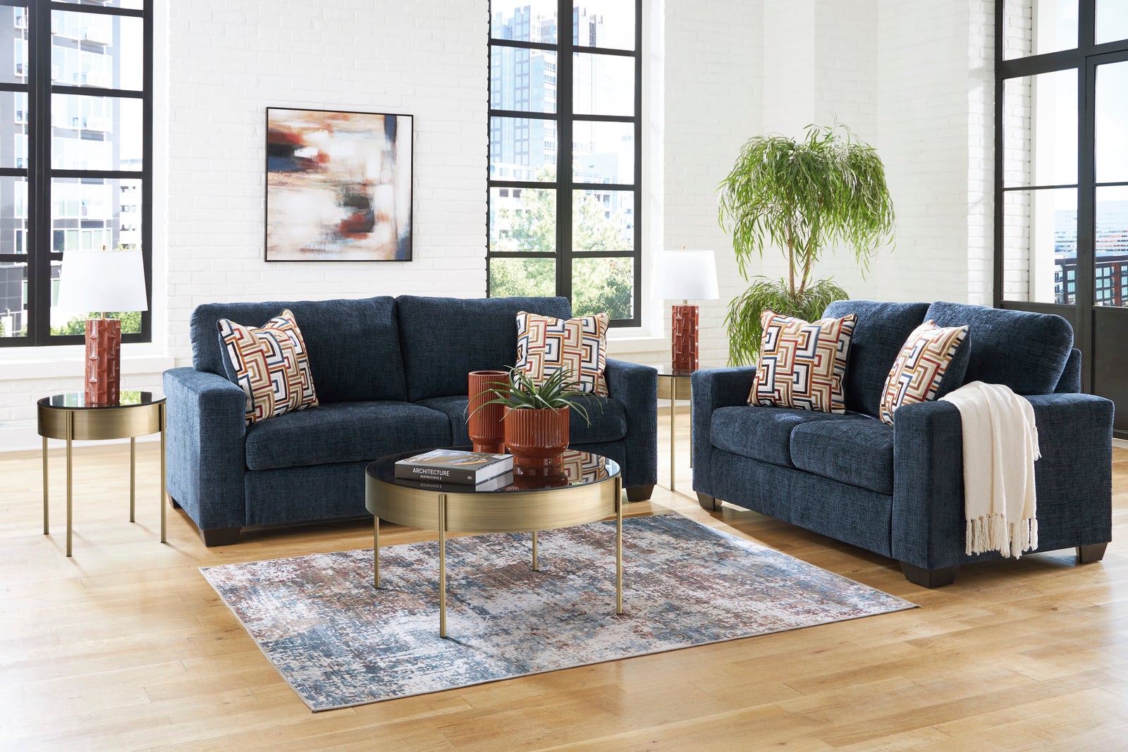 Ashley 243-03 Ink Sofa & Loveseat Set