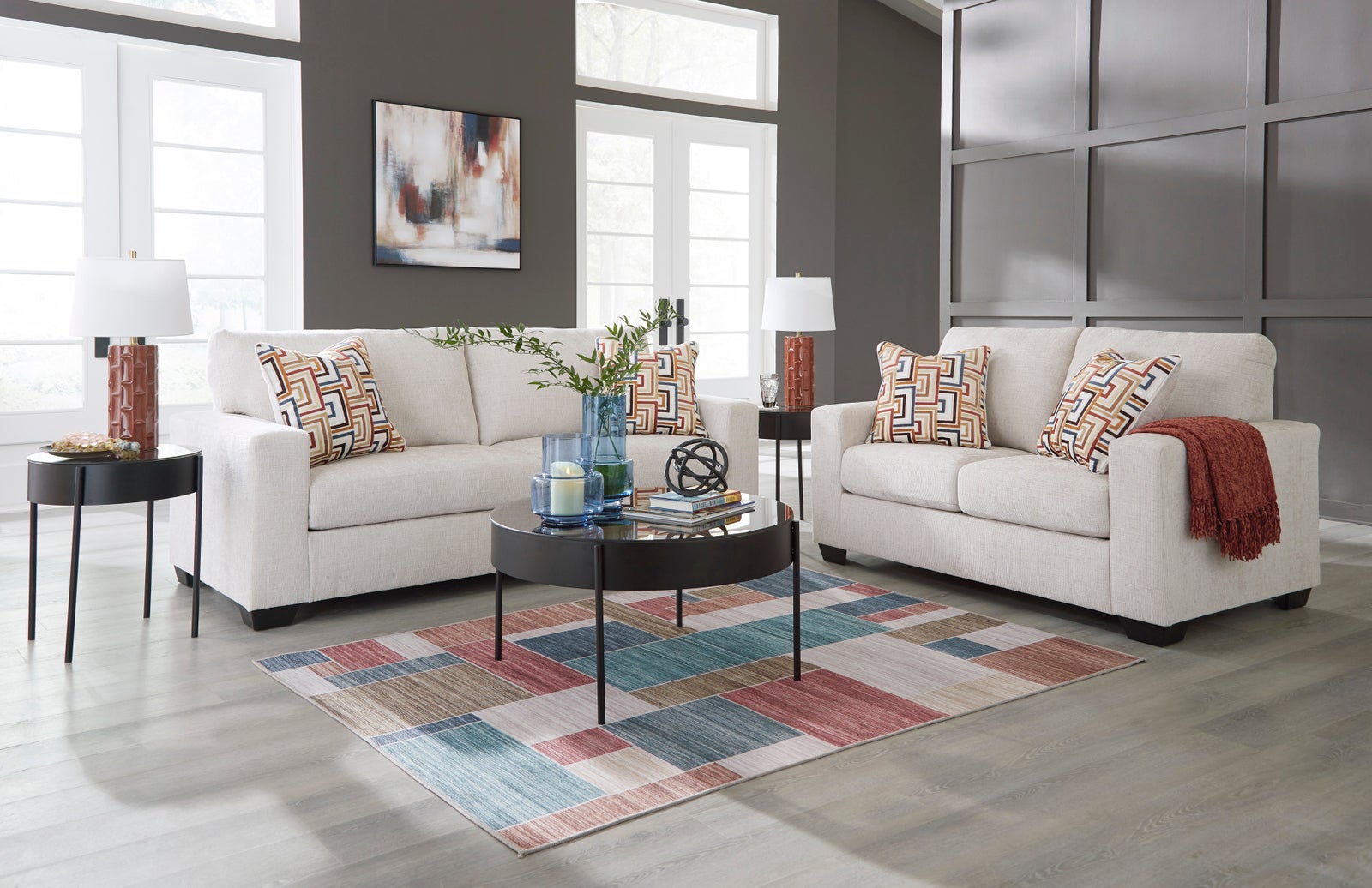 Ashley 243-05 Stone Sofa & Loveseat Set