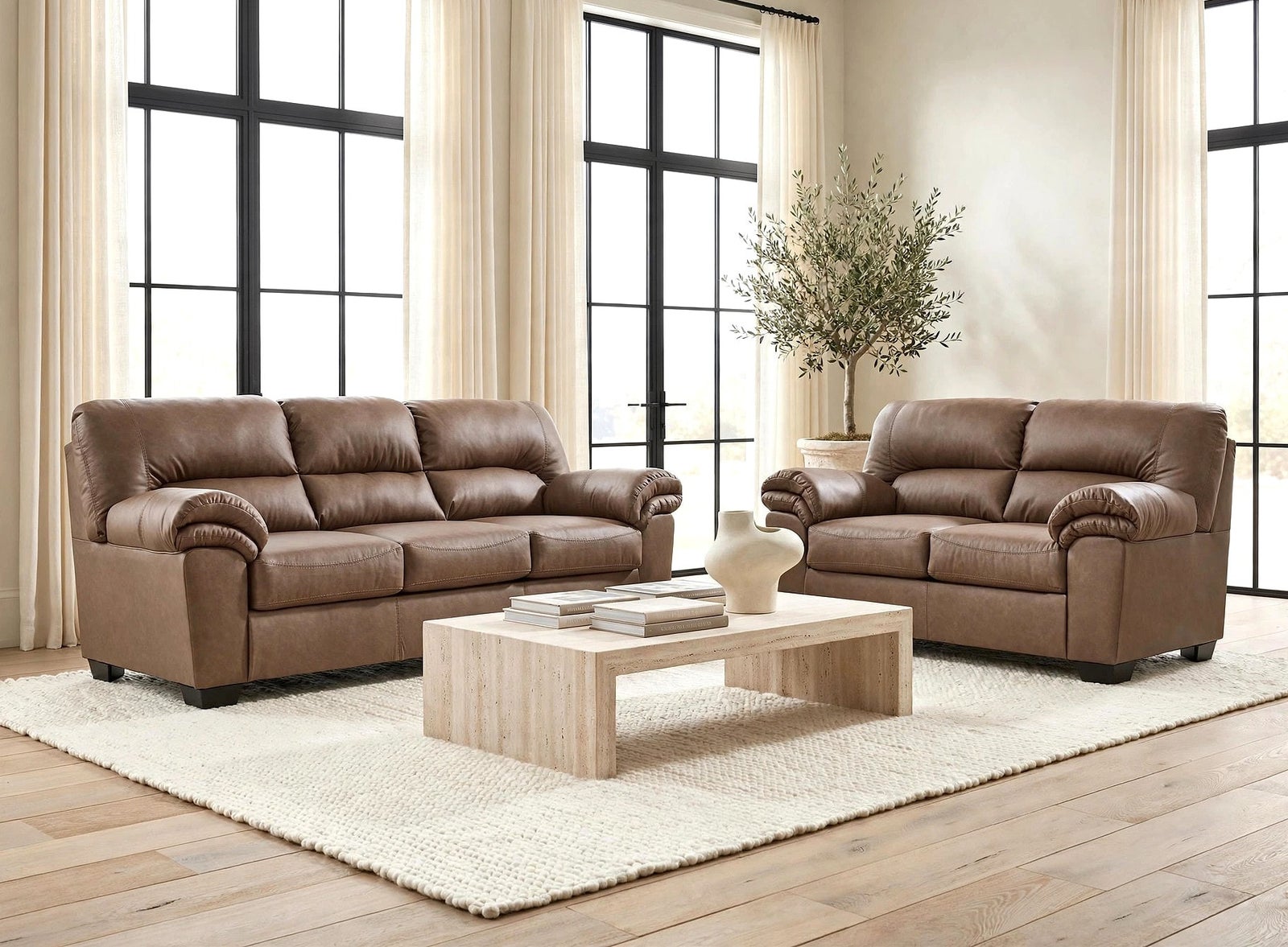 Ashley 277-04 Caramel Sofa & Loveseat Set