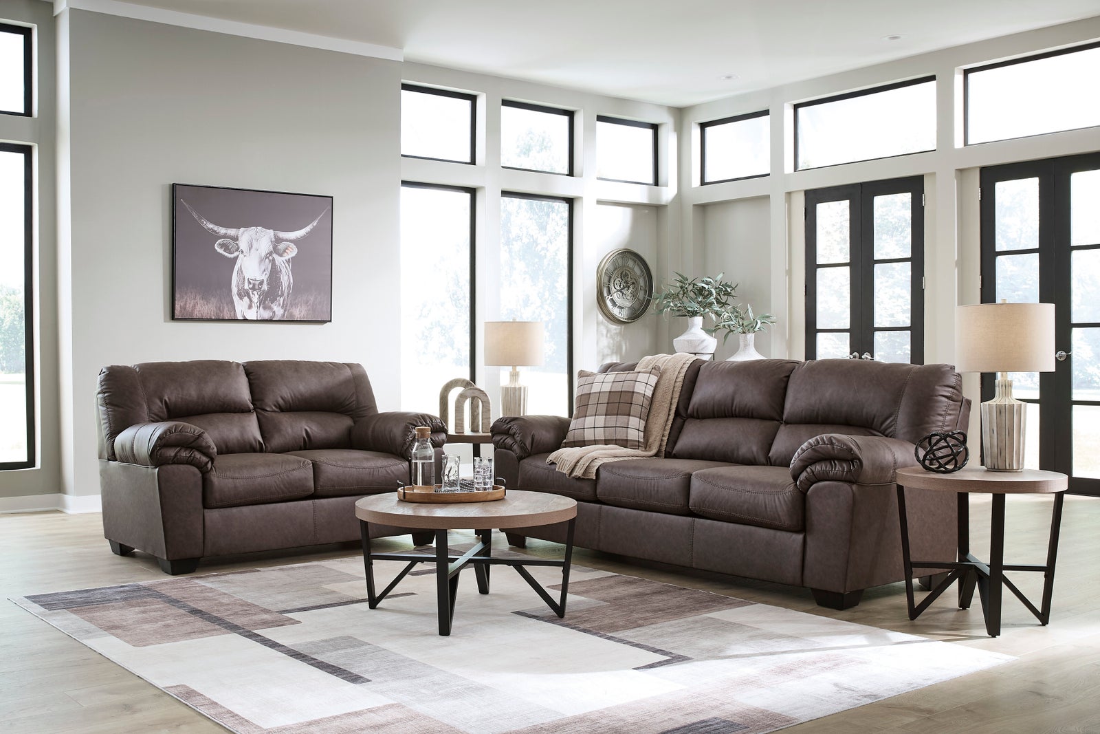 Ashley 277-05 Umber Sofa & Loveseat Set