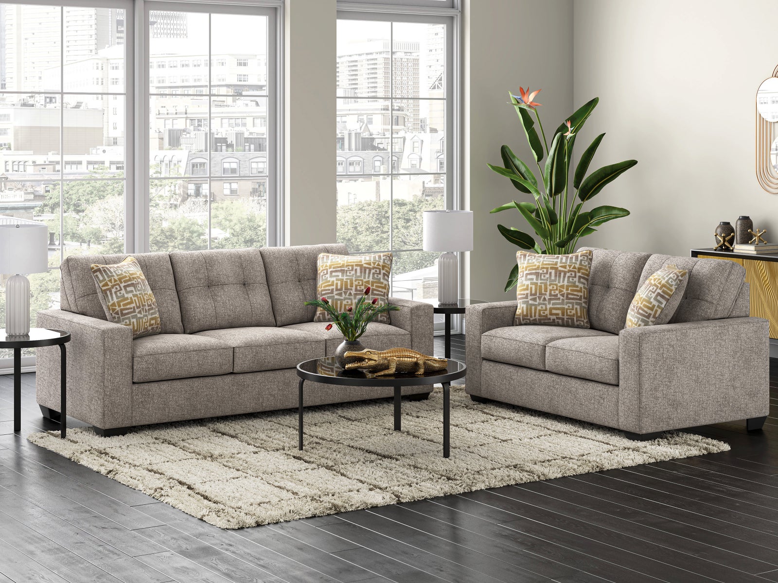 Ashley 292-04 Iron Sofa & Loveseat Set