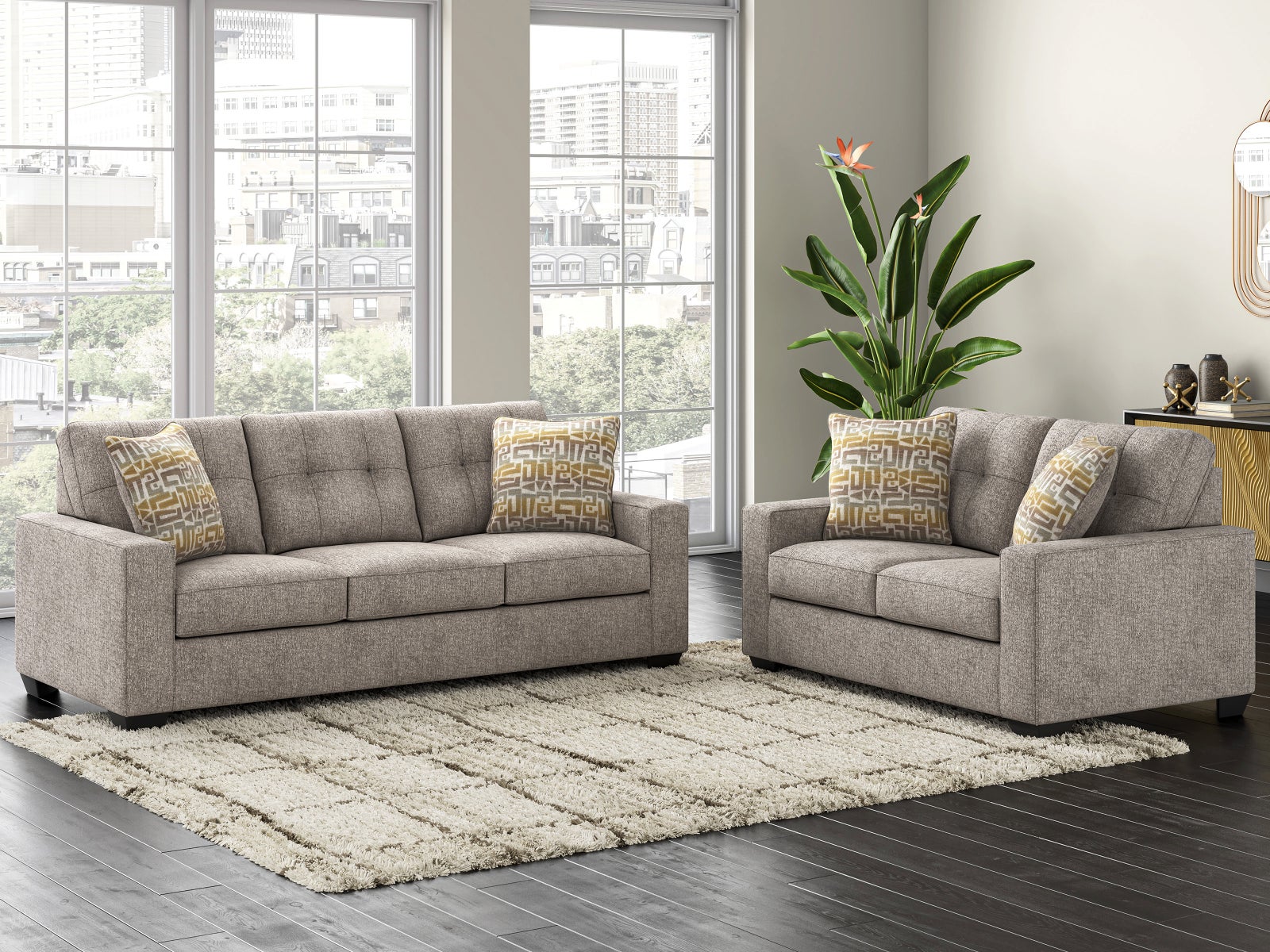 Ashley 292-04 Iron Sofa & Loveseat Set