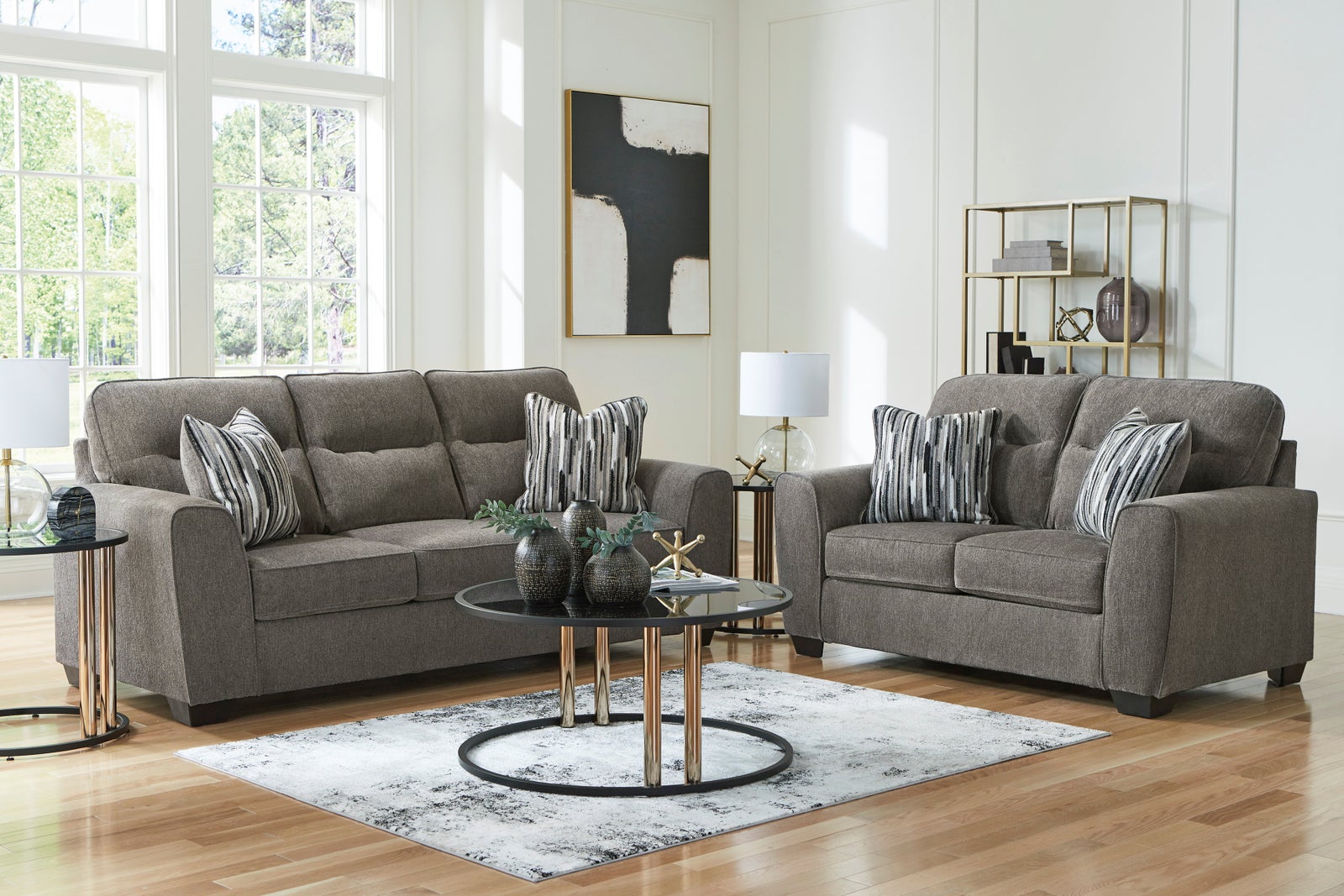Ashley 313-05 Graphite Sofa & Loveseat Set
