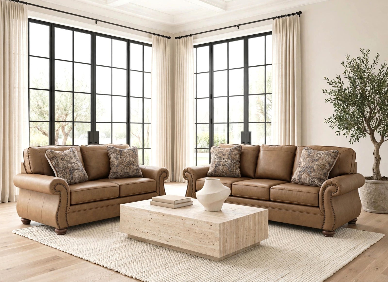 Ashley 559-02 Earth Sofa & Loveseat Set