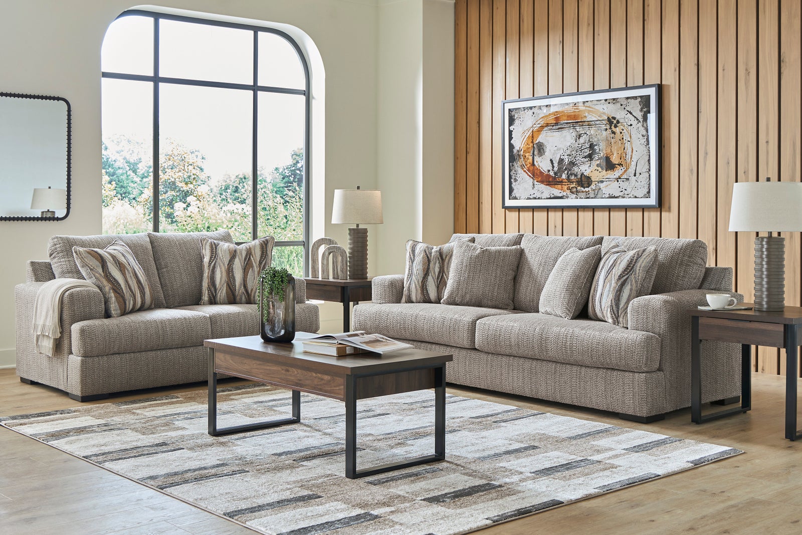 Ashley 696-04 Fossil Oversized Sofa & Loveseat Set