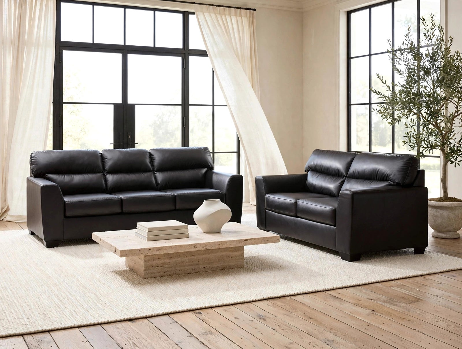 Ashley 698-04 Midnight Sofa & Loveseat Set