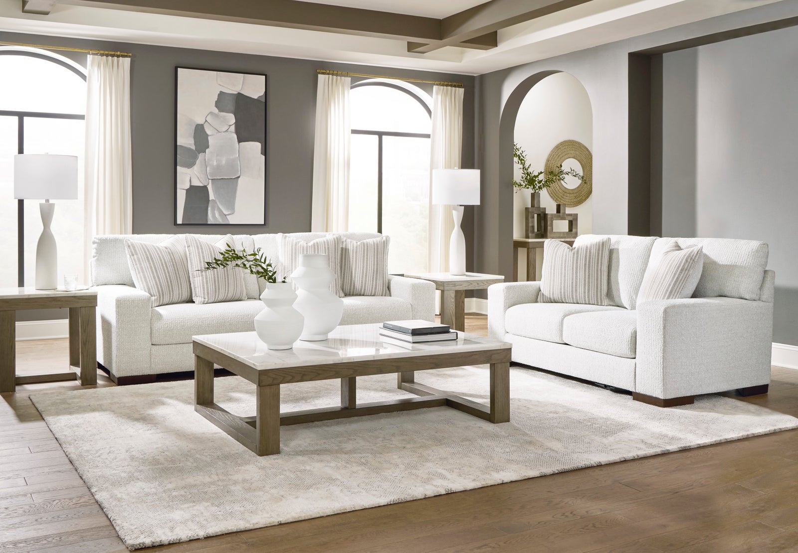 Ashley 801-04 Frosted Sofa & Loveseat Set