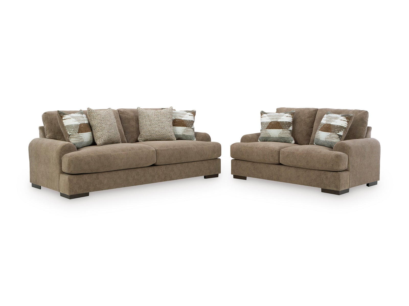 Ashley 815-05 Pecan Oversized Sofa & Loveseat Set