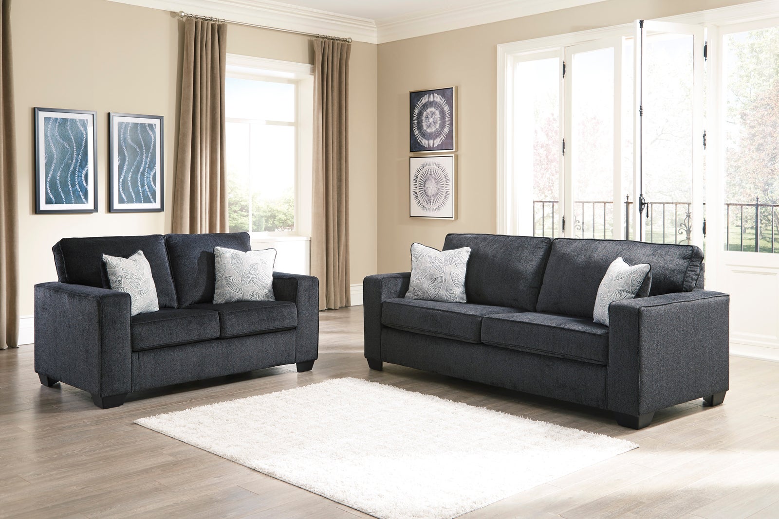 Ashley 872-13 Slate Sofa & Loveseat Set