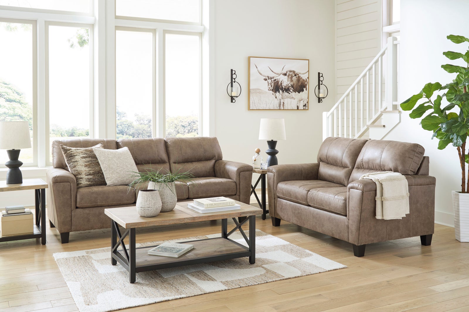 Ashley 940-04 Fossil Sofa & Loveseat Set