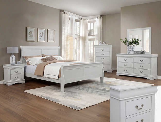 B3750 Louis Philip Greige Bedroom Set