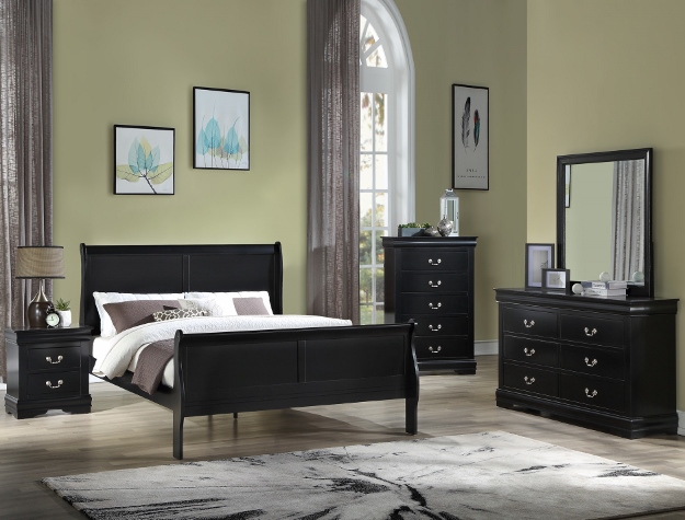 B3950 Louis Philip Black Bedroom Set