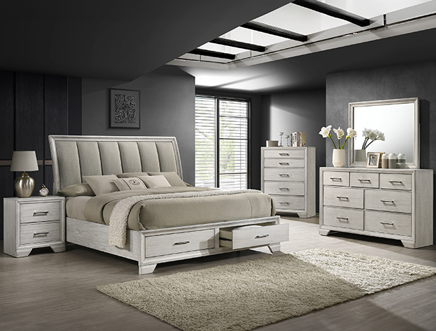 B6582 Jaymes White Mist Storage Bedroom Set