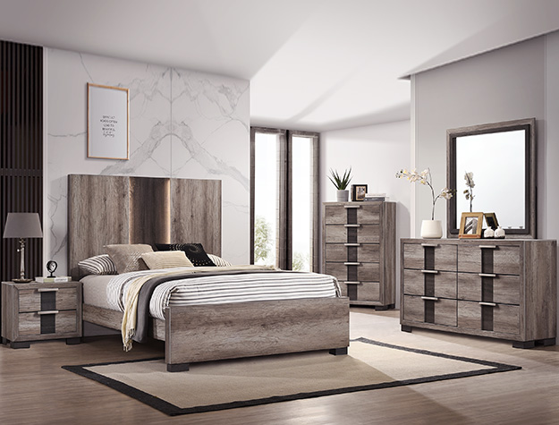 B6830 Rangley Grey and Brown Bedroom Set