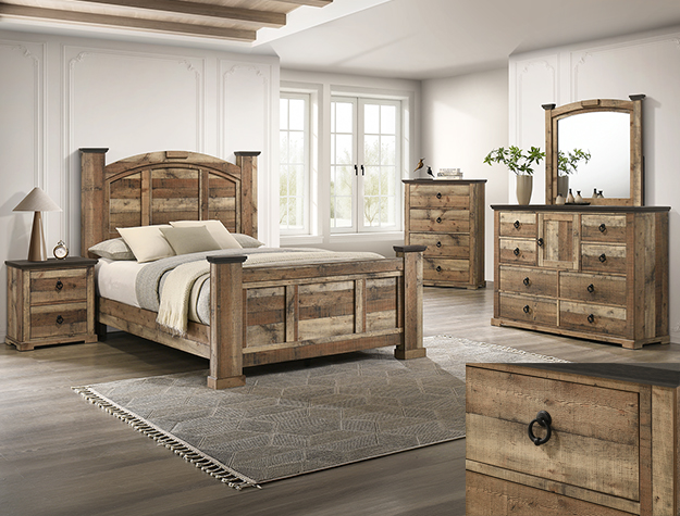 B6845 Ella-Mae Reclaimed Natural Bedroom Set