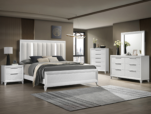 B7300 Cressida White LED Bedroom Set