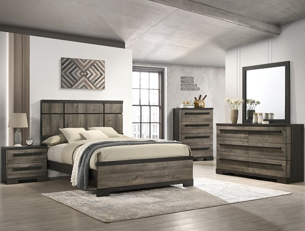 B8160 Remington Gray and Ebony Bedroom Set