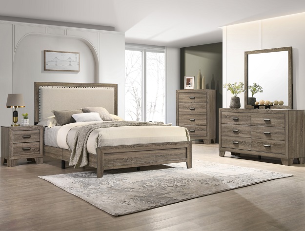 B9205 Millie Grey Upholstered Bedroom Set