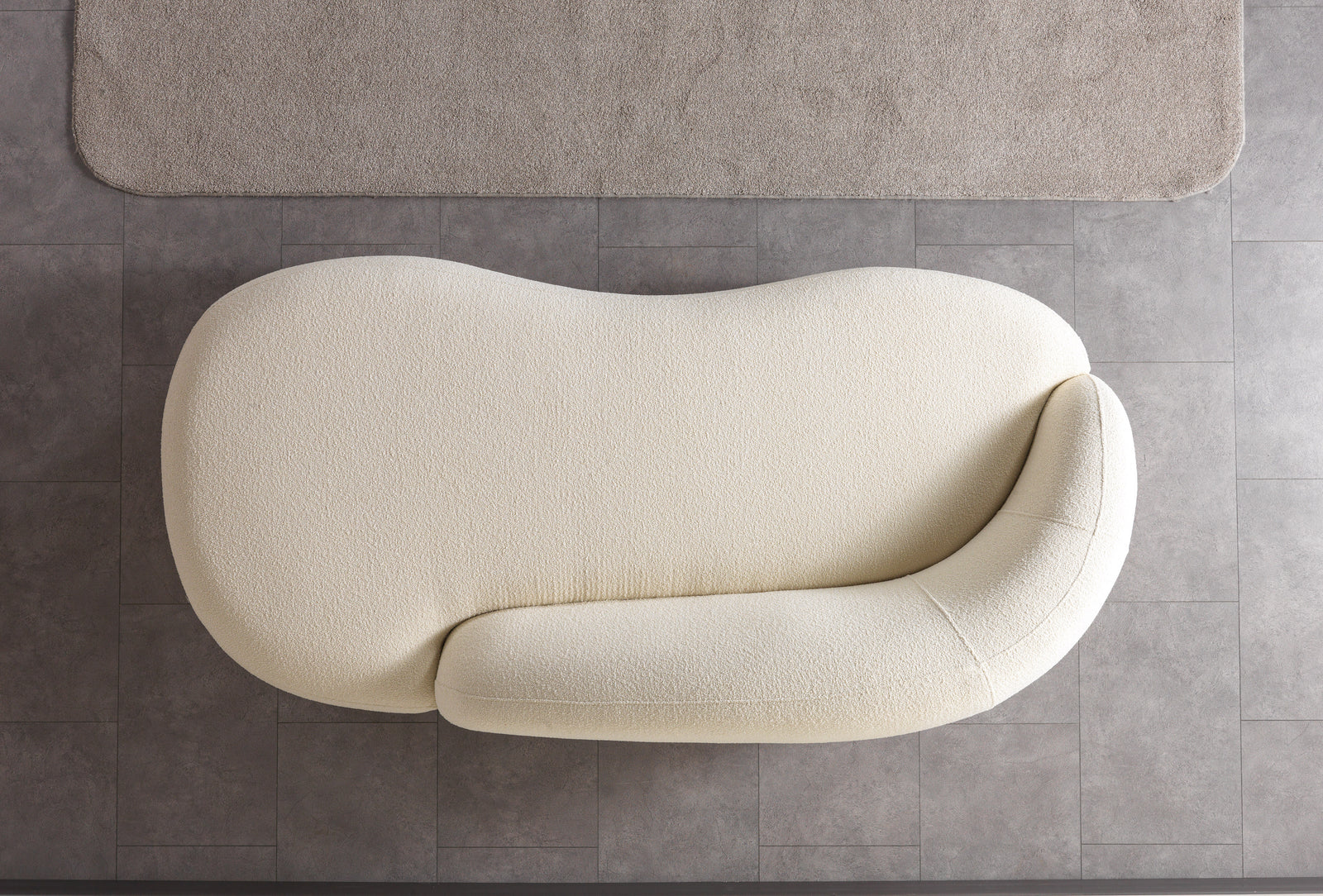 Bonita Ivory Boucle Sofa Chaise 87"