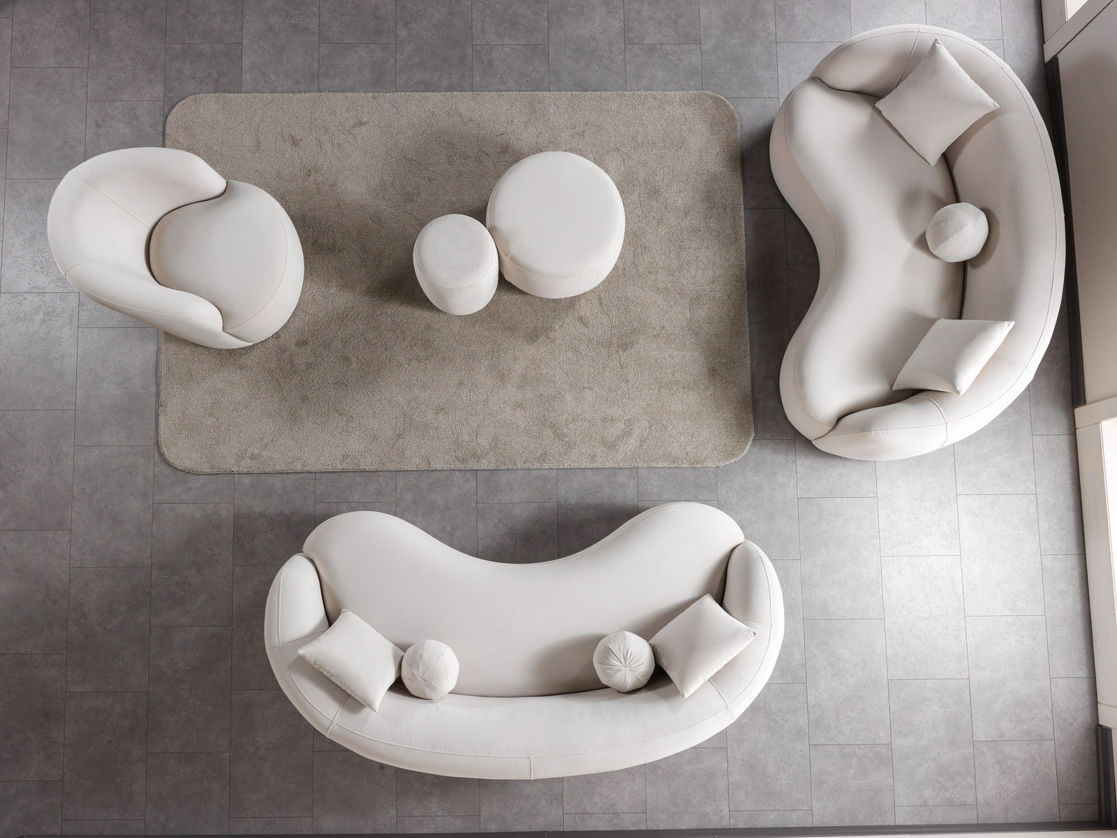 Bonita Ivory Velvet Sofa 91" & Loveseat 81"