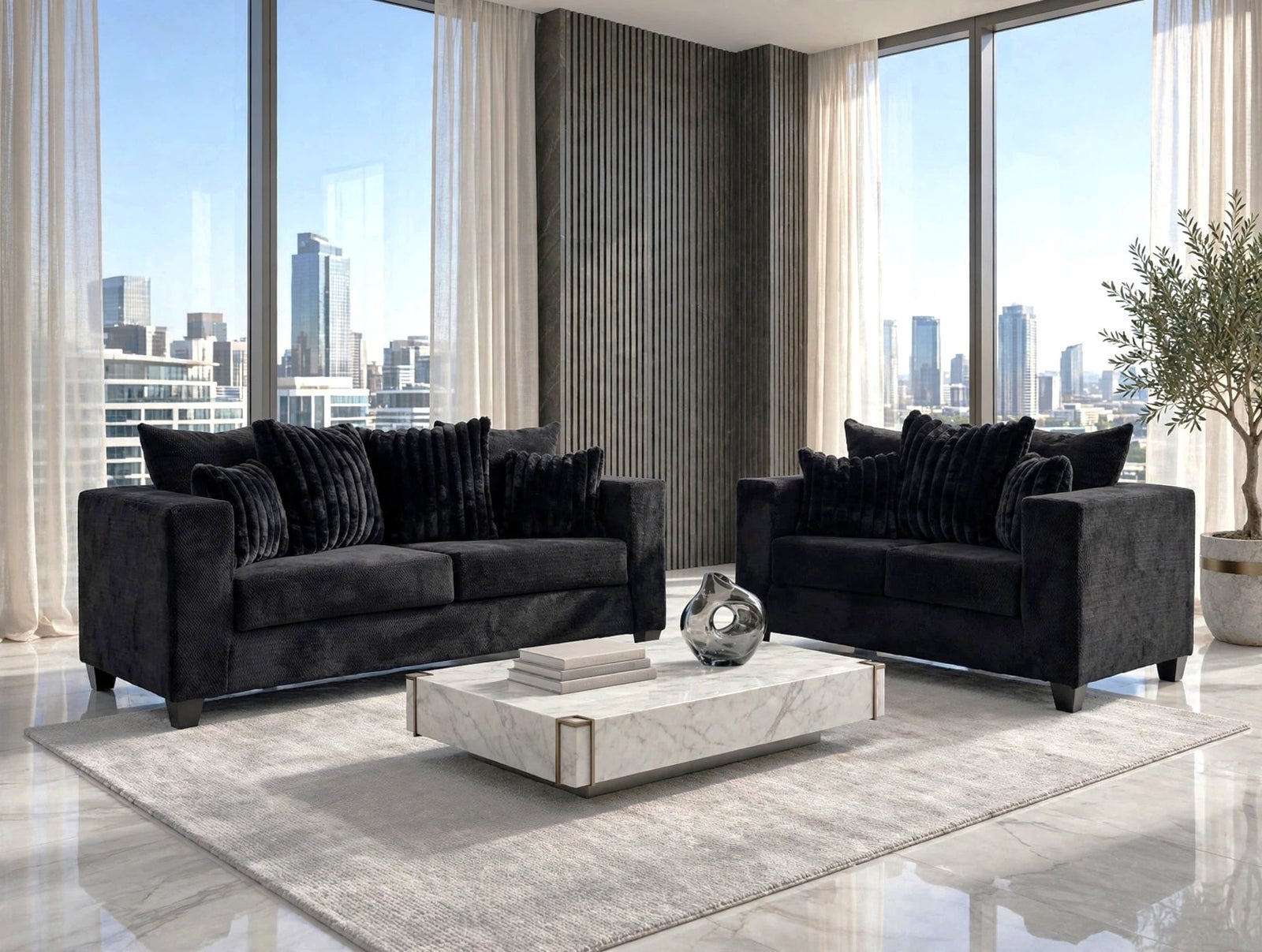 Bressilyn Black Sofa & Loveseat