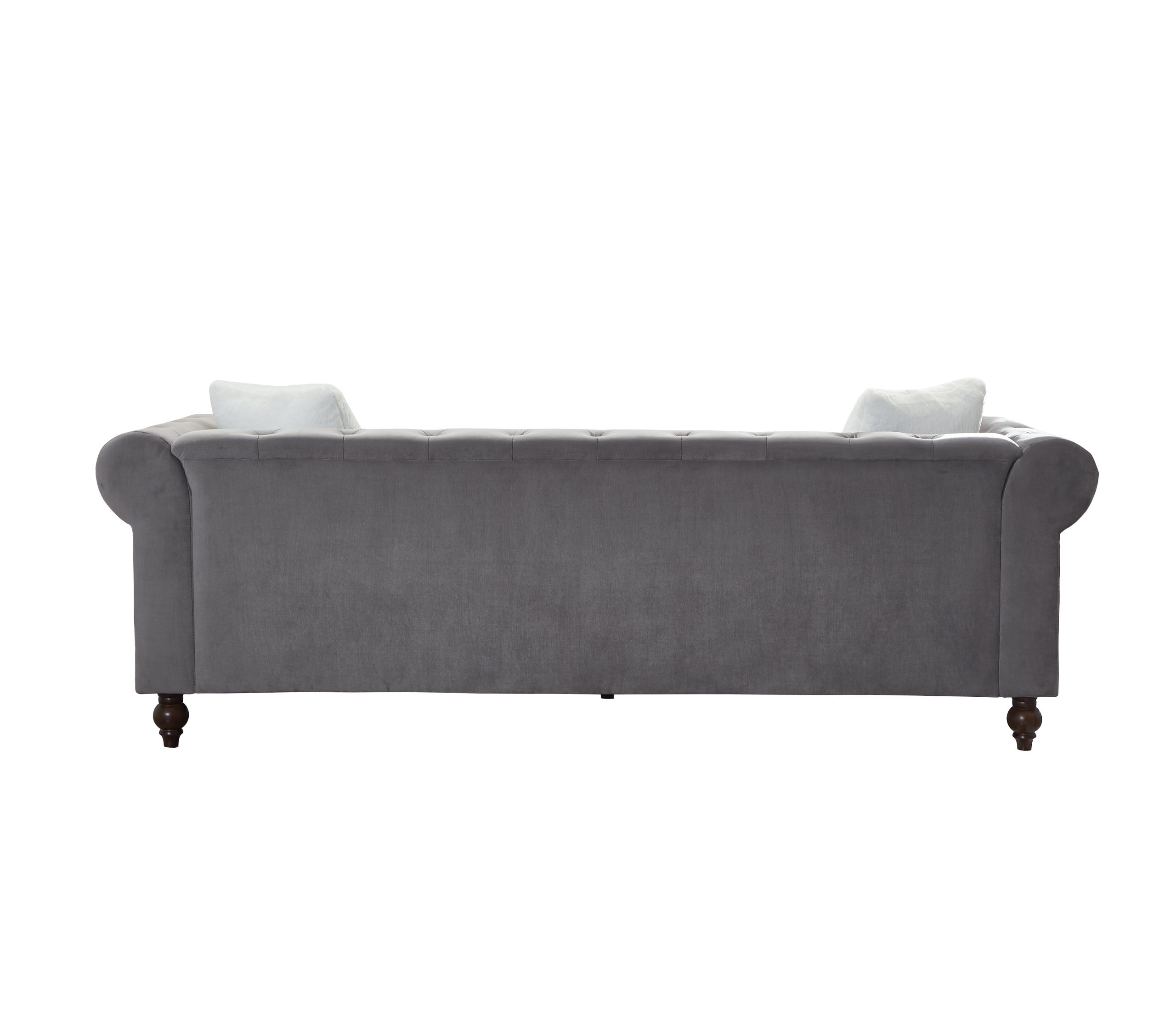 Brooke Gray Velvet Chesterfield Sofa & Loveseat