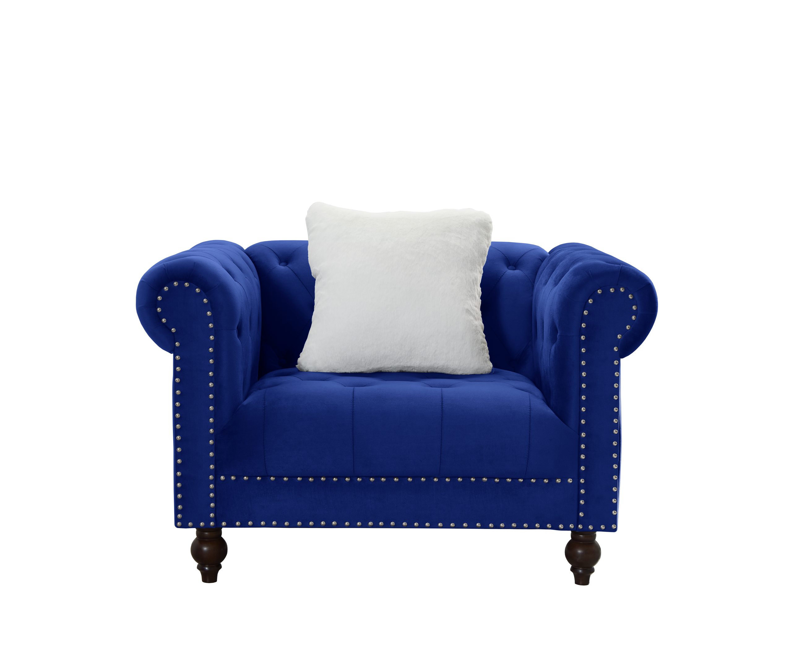 Brooke Navy Blue Velvet Chesterfield Sofa & Loveseat