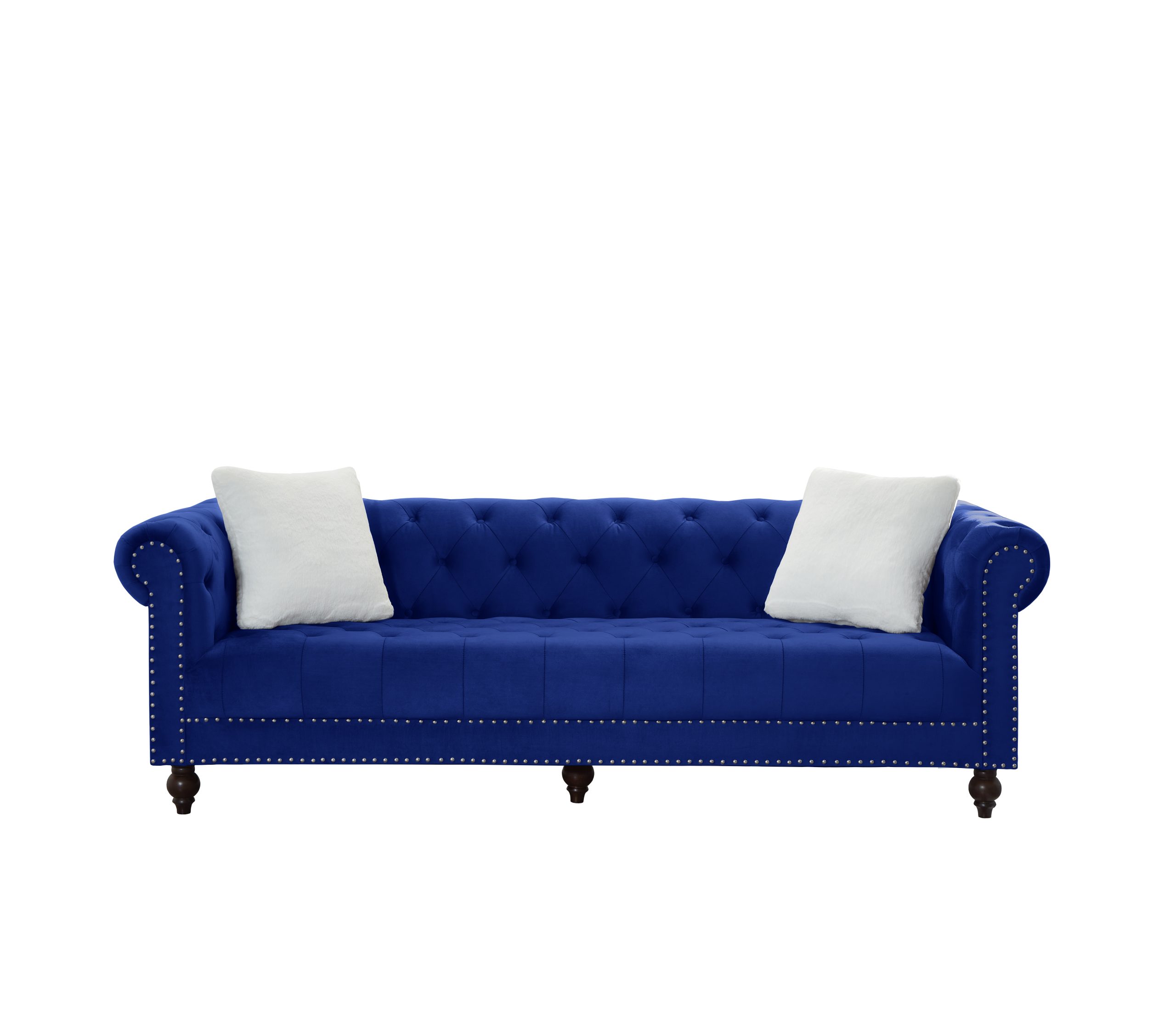 Brooke Navy Blue Velvet Chesterfield Sofa & Loveseat