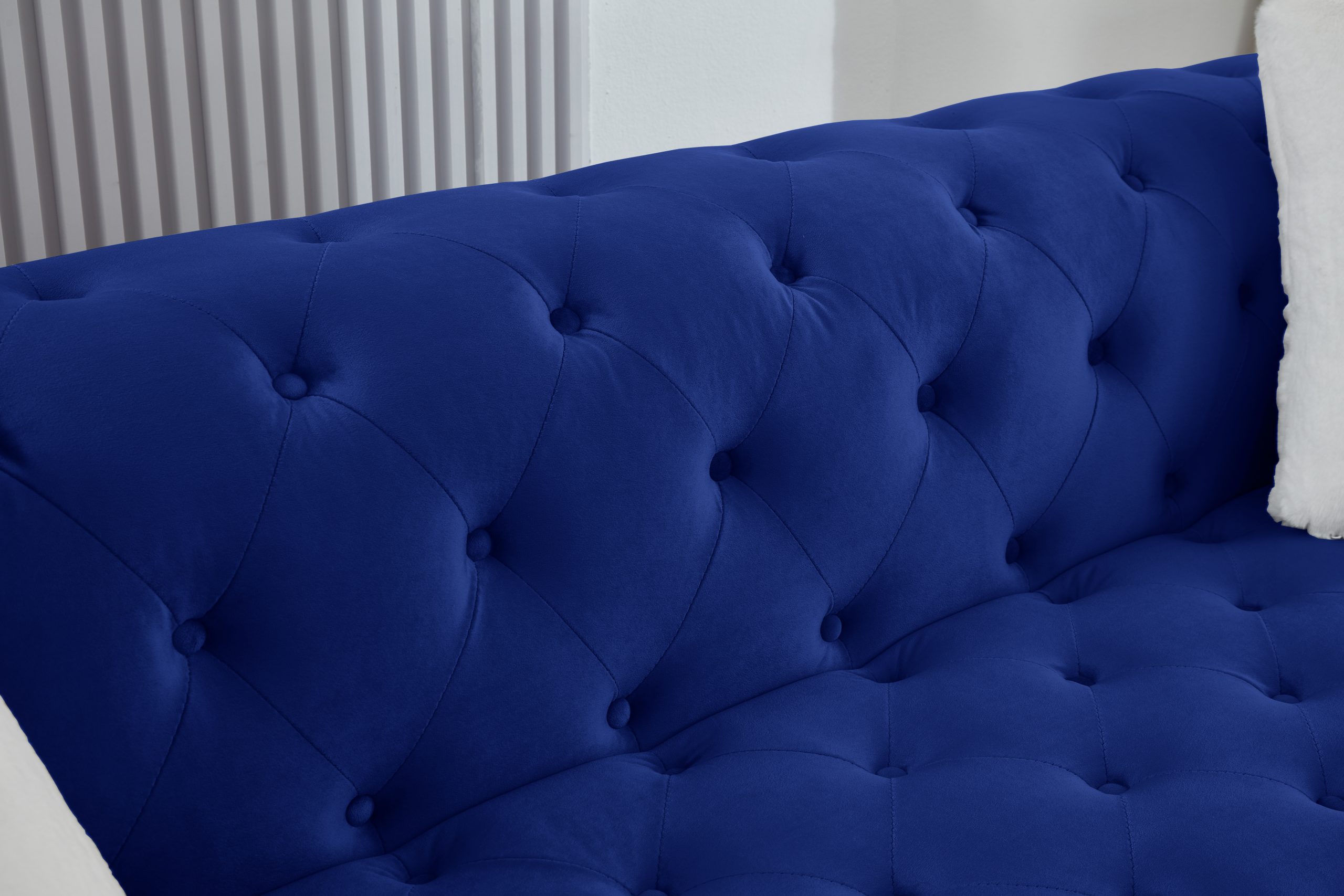 Brooke Navy Blue Velvet Chesterfield Sofa & Loveseat