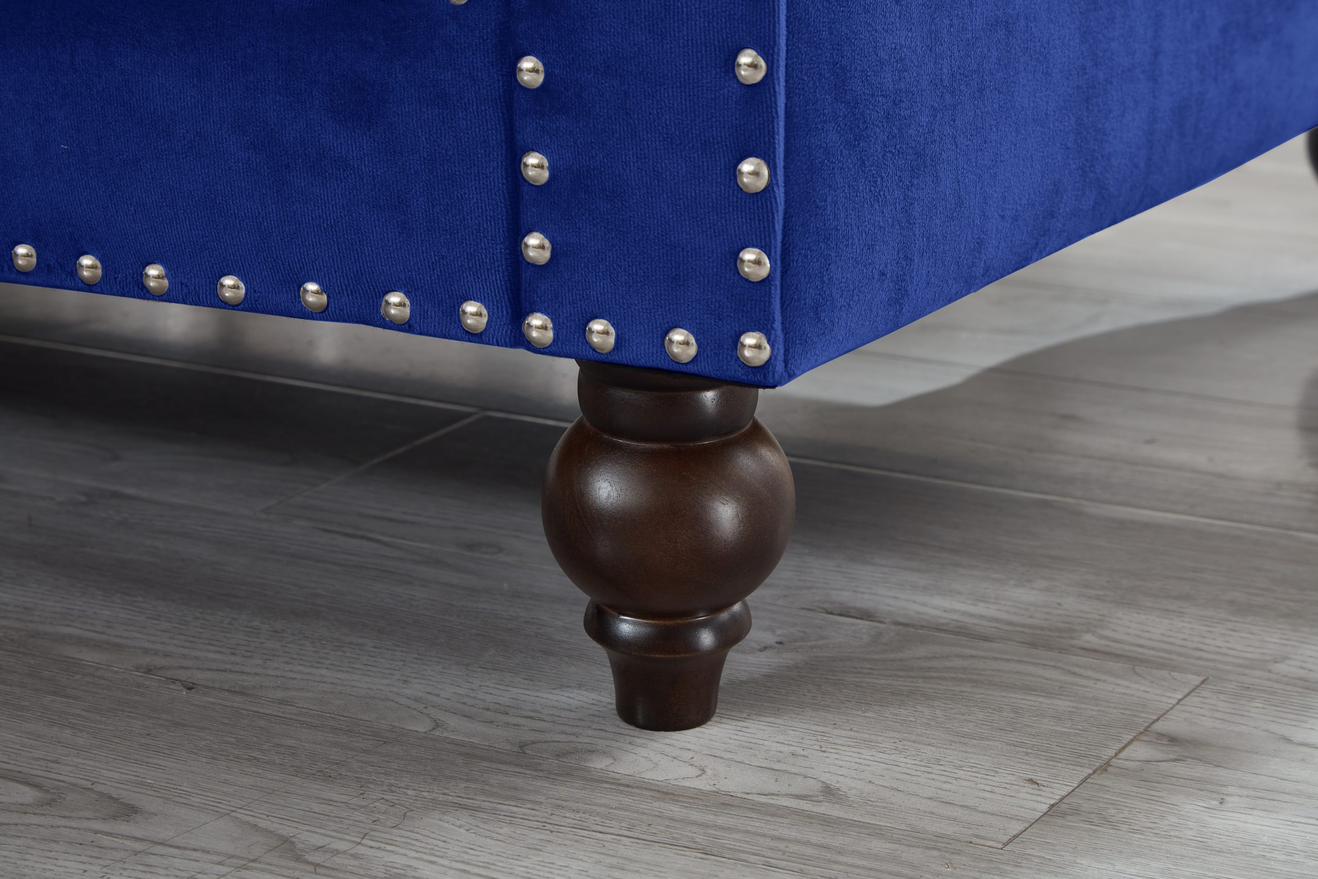 Brooke Navy Blue Velvet Chesterfield Sofa & Loveseat