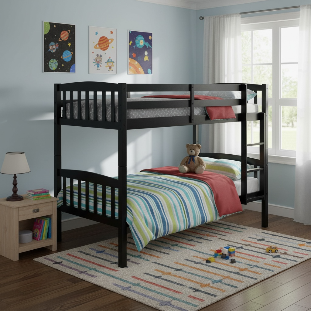 Bunk Bed Black Twin/Twin