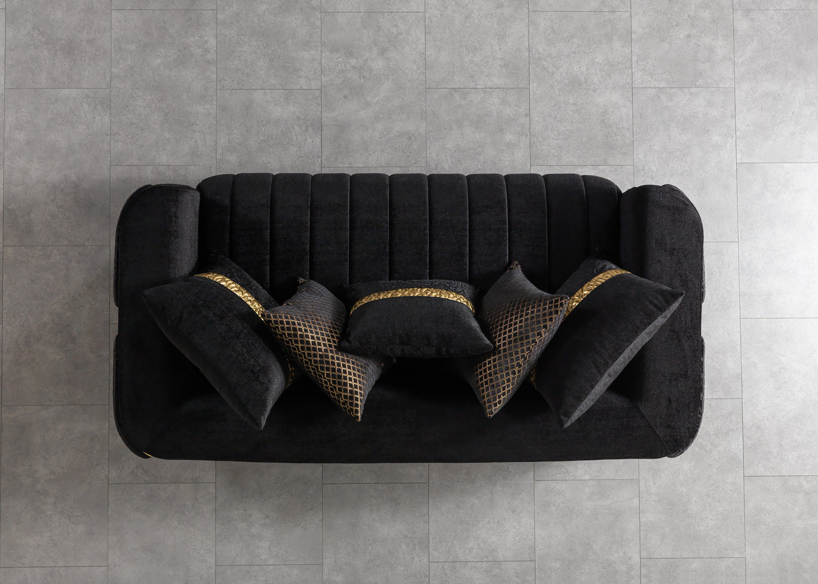 Carlina Black Velvet Sofa & Loveseat