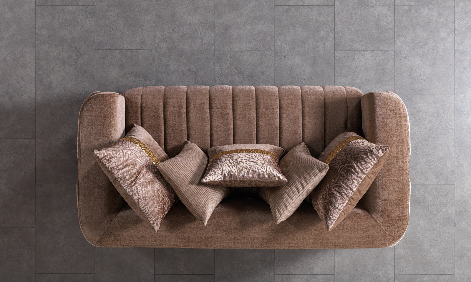 Carlina Coffee Velvet Sofa & Loveseat
