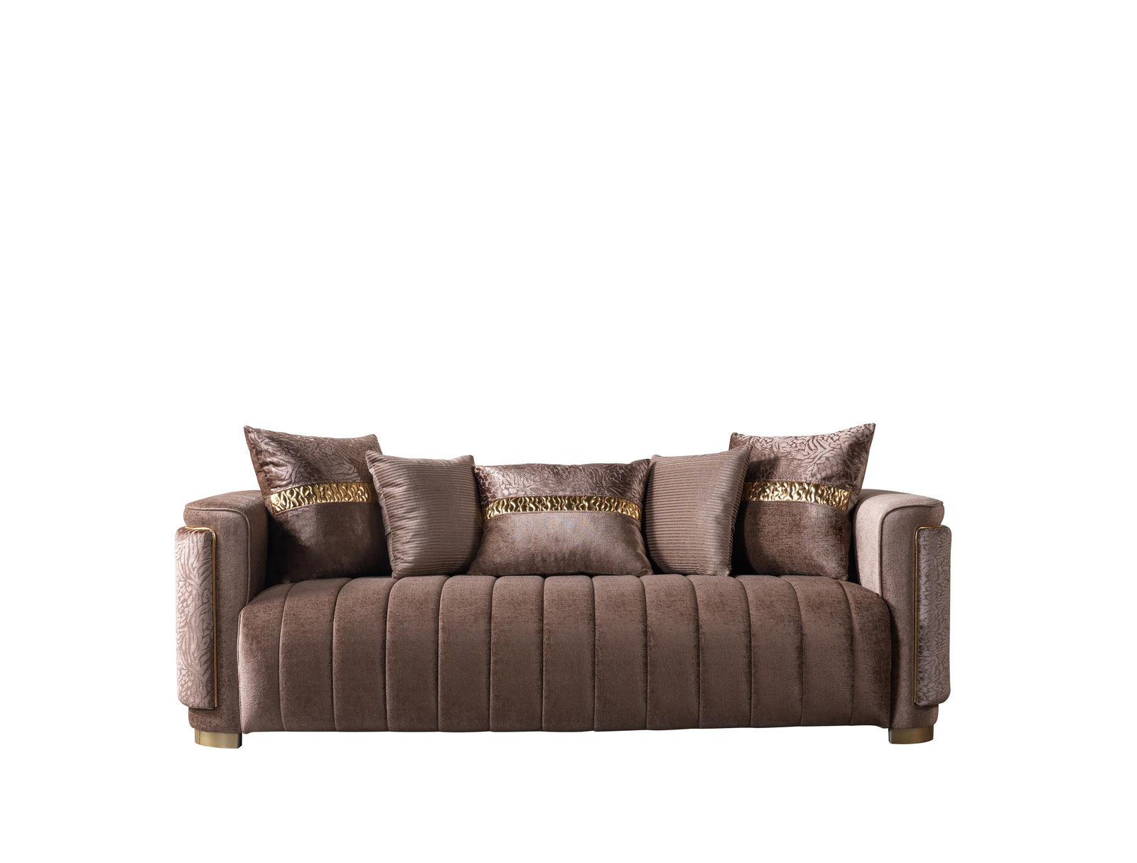 Carlina Coffee Velvet Sofa & Loveseat