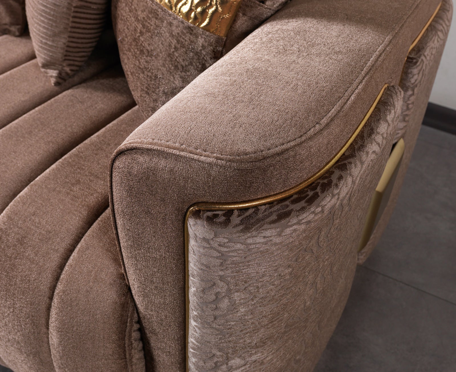 Carlina Coffee Velvet Sofa & Loveseat