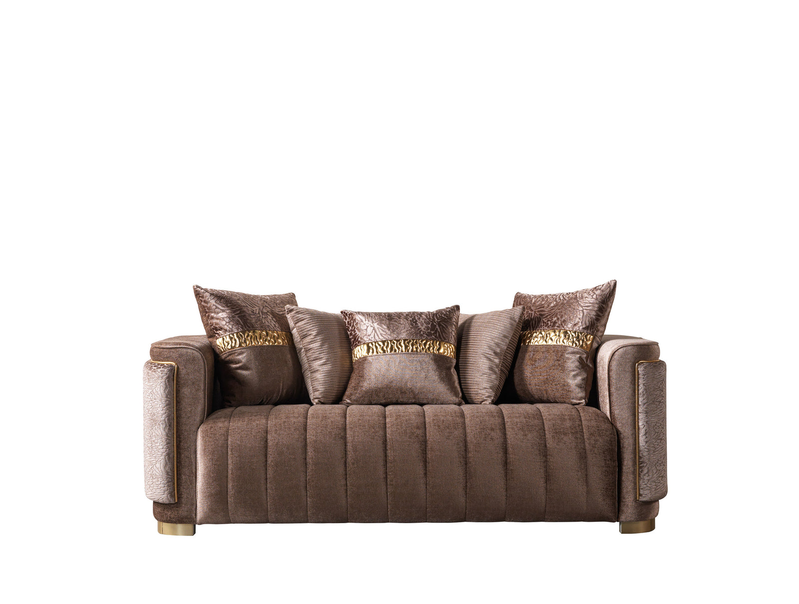 Carlina Coffee Velvet Sofa & Loveseat