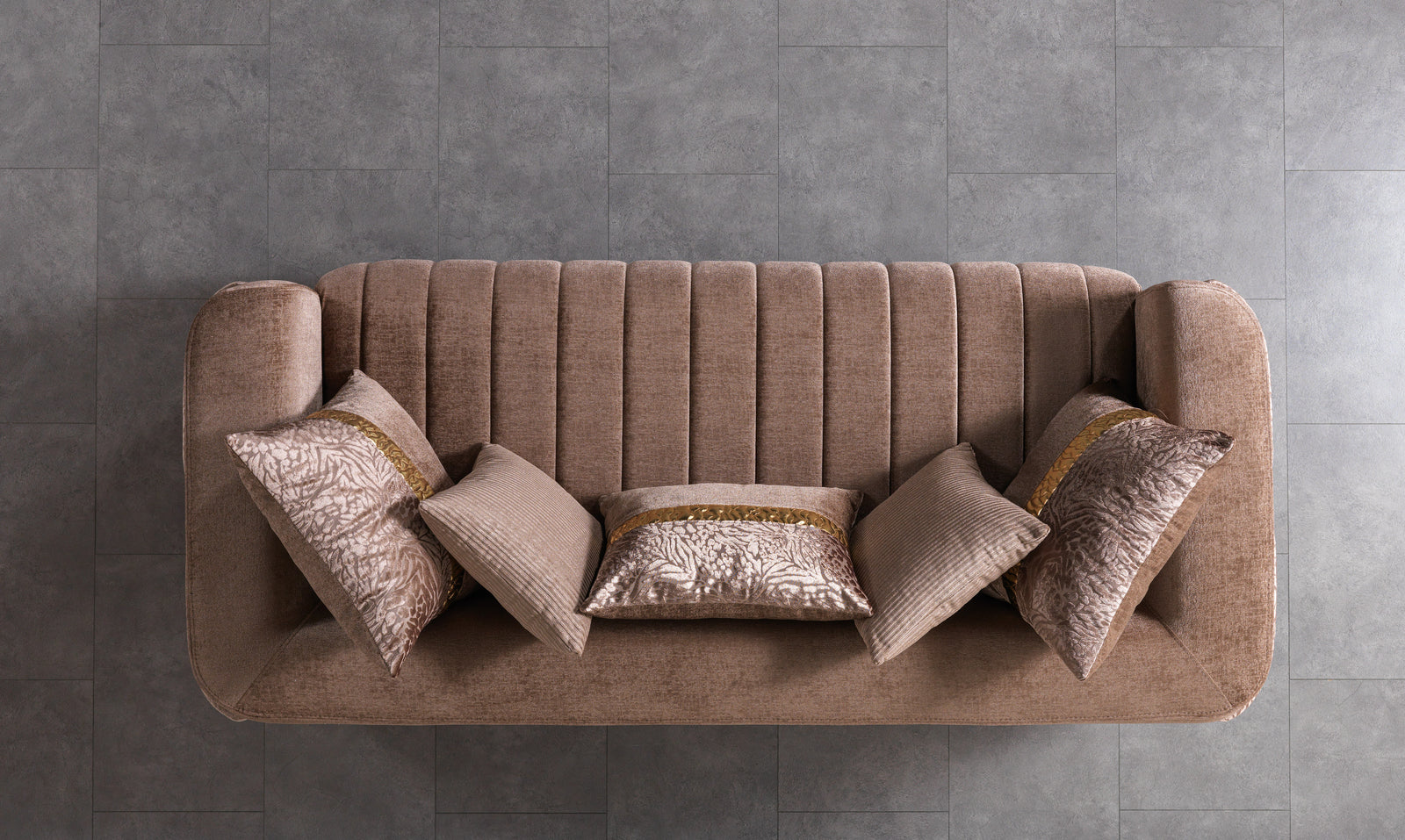 Carlina Coffee Velvet Sofa & Loveseat