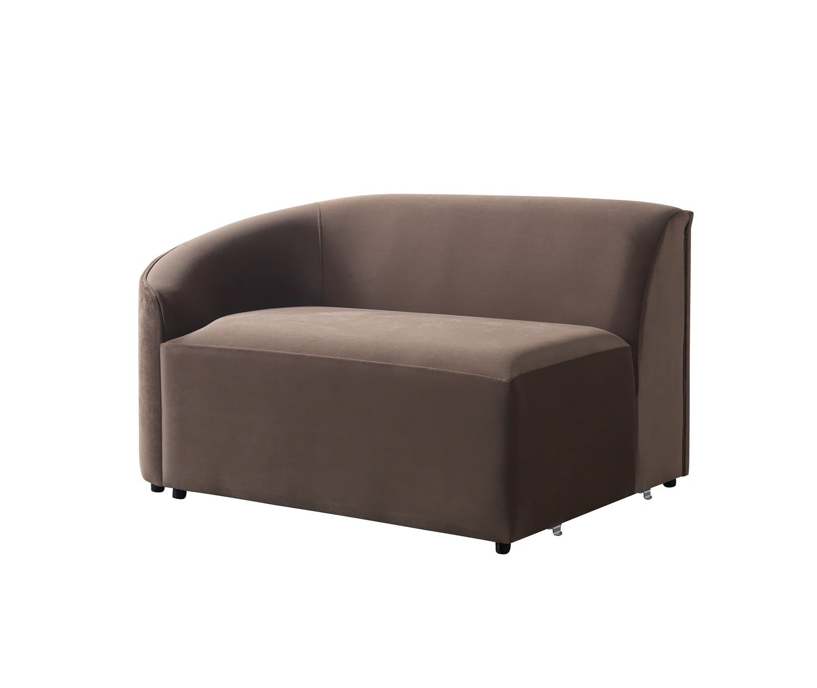 Cloe Coffee Velvet Curved 134" Right-Facing Chaise Sectional