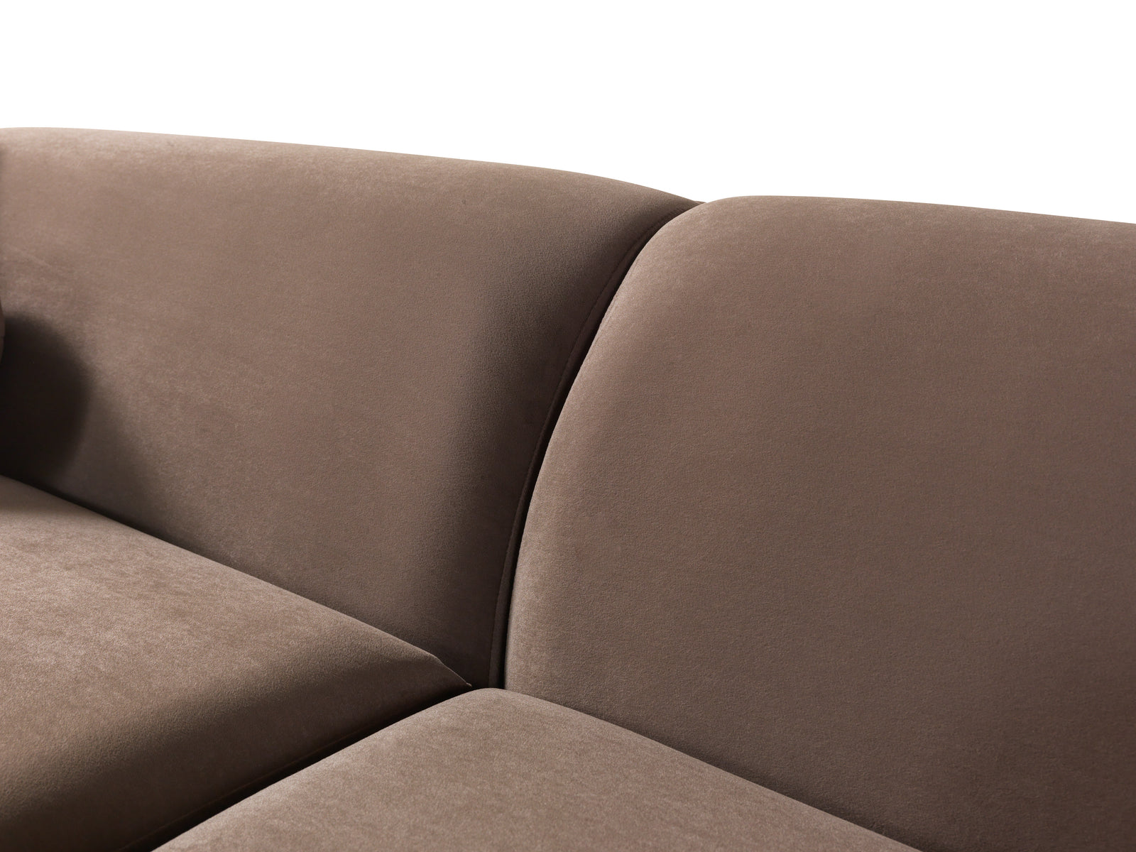 Cloe Coffee Velvet Curved 134" Right-Facing Chaise Sectional