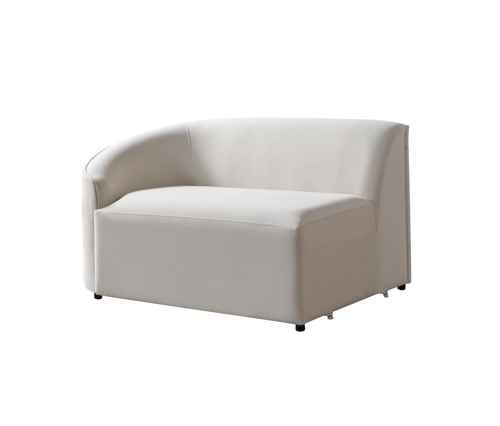 Cloe Ivory Velvet Curved 134" Right-Facing Chaise Sectional
