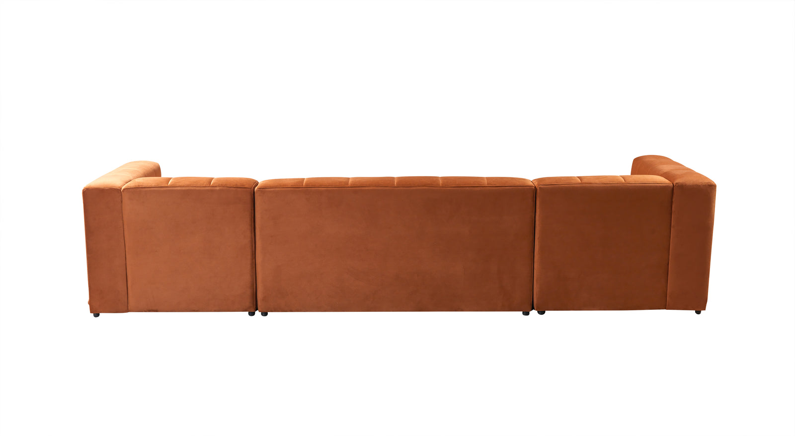 Elisha Orange Velvet Double Chaise Sectional