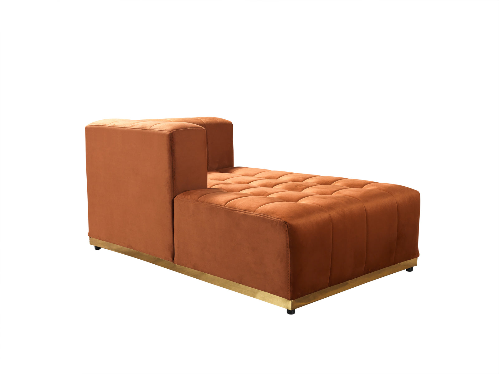 Elisha Orange Velvet Double Chaise Sectional
