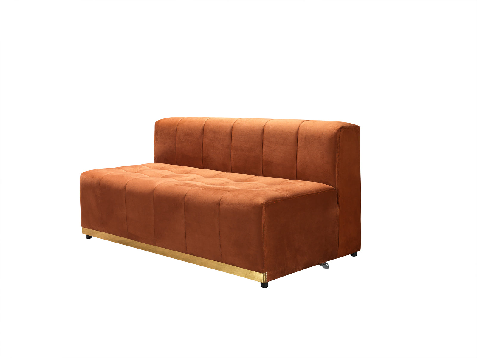 Elisha Orange Velvet Double Chaise Sectional