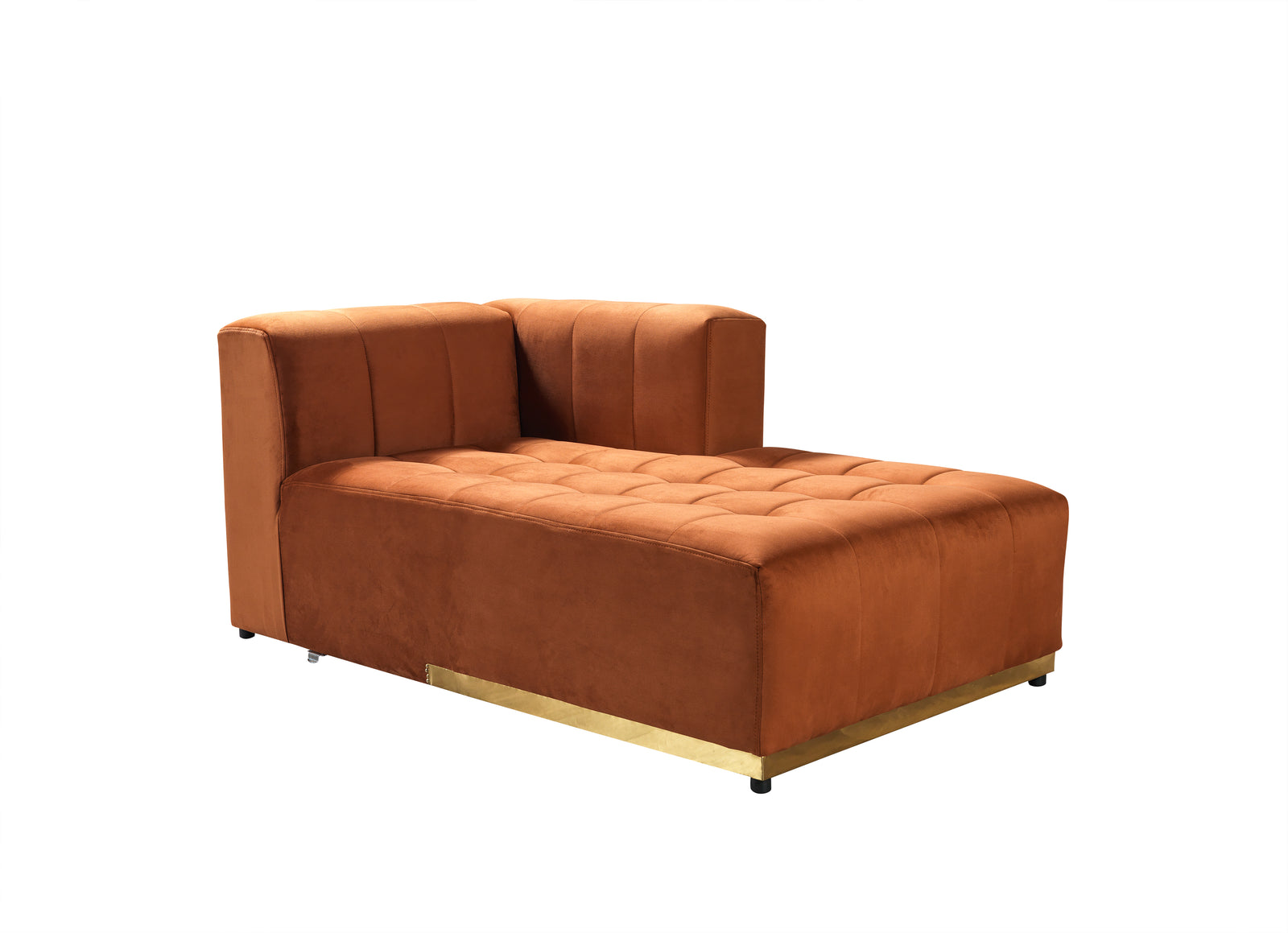 Elisha Orange Velvet Double Chaise Sectional